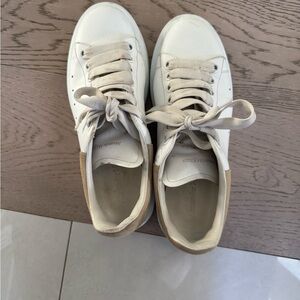 Alexander McQueen White and Tan Athletic Shoes